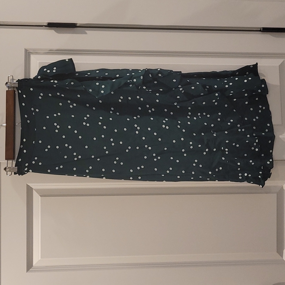 Faithfull Green & White Wrap Ruffle Midi Skirt Size XS